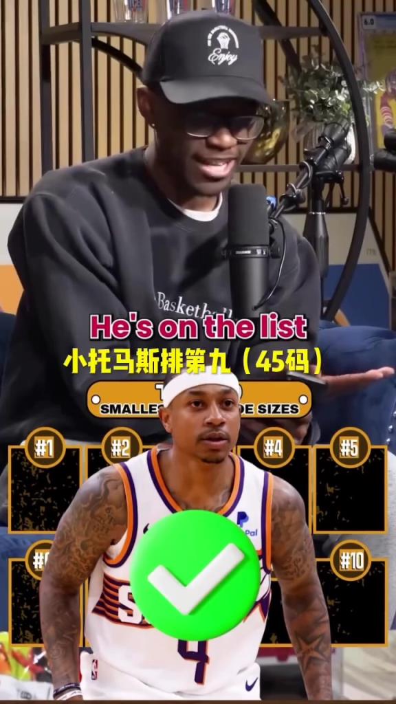 說出NBA鞋子尺碼最小的十位球員，最后一個太難！